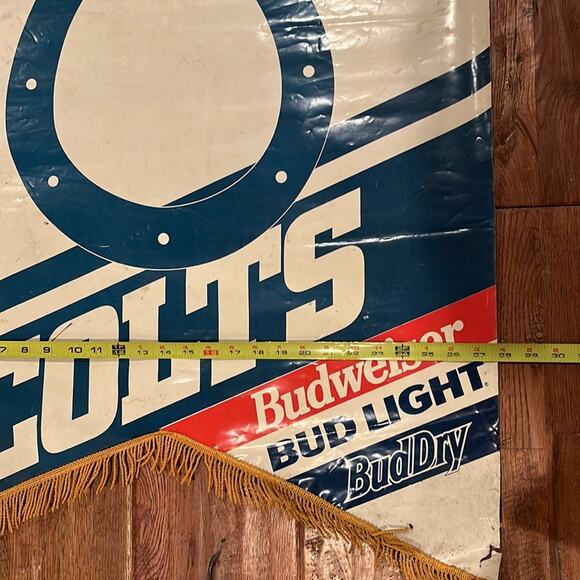 Vintage 94 Budweiser Indianapolis Colts Wall Hanging Fringe - Picture 6 of 7